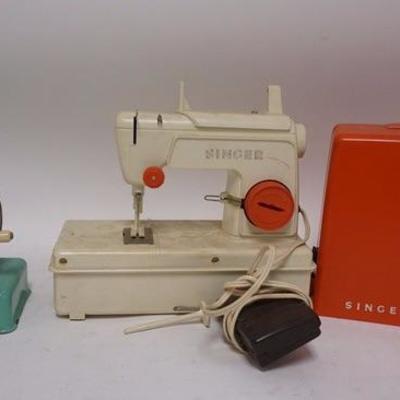 1030	LOT OF TOY SEWING MACHINES, CASIGE AND SINGER