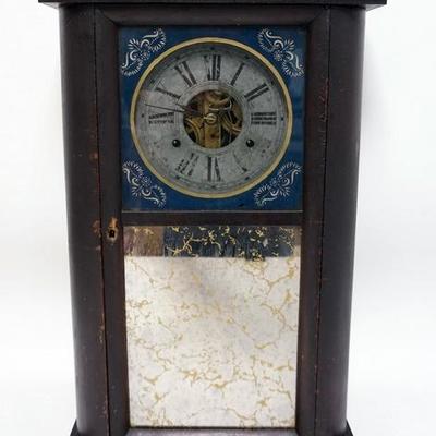1008	ANTIQUE C.N. JEROME EMPIRE STYLE CLOCK, 22 1/4 IN. HIGH.