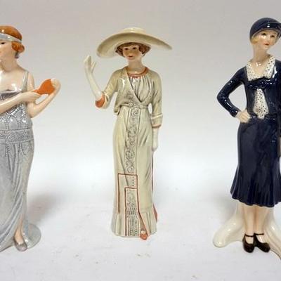 1012	GOEBEL FASHIONS ON PARADE, LOT OF 3. SILVER LACE AND RHINESTONES 1922, PROMENADE AT NICE 1912 AND 1 UNTITLED.