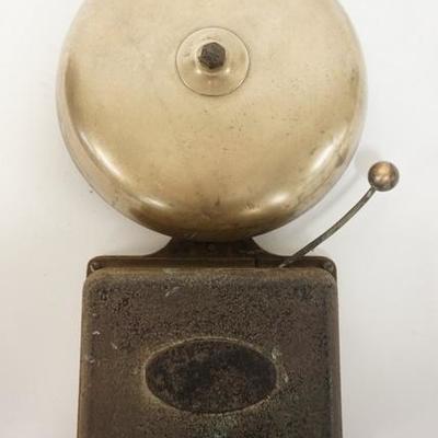 1085	EARLY ELECTRIC FARADAY BELL PAT 07. 13 IN TALL X 8 1/4 IN WIDE