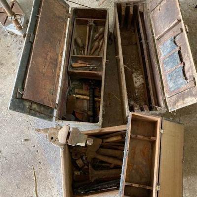 Antique Tool Boxes and Tools