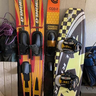 obrien water skis  and Nash sports wakeboard and slalom cypress gardens skis