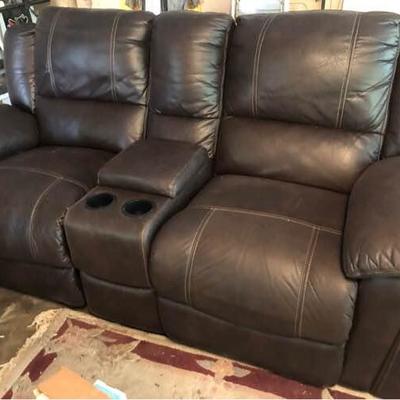 Dual Reclining Leather Sofa
