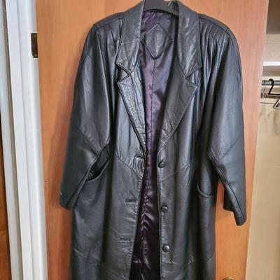 Women's Long Leather Coat