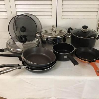 Various Mismatched Pots and Pans