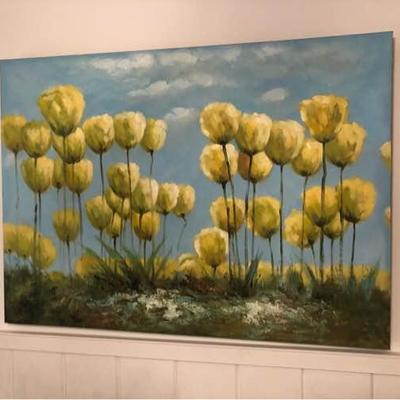 Yellow Flowers on Canvas