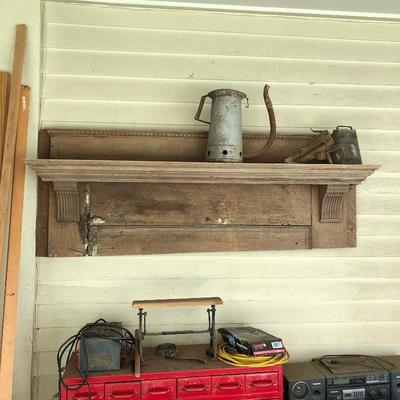 Old mantel, oil can