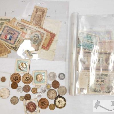 11364:  Various Foreign and Collectible Coins And Currency