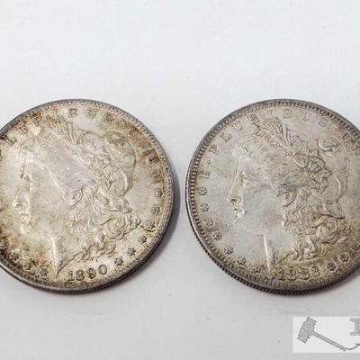 111194: 1882 and 1890 Morgan Silver Dollars - San Francisco Mint