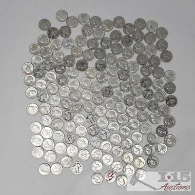 11242: Approx 159 Pre 1964 Silver Quarter's, Weighs Approx 980.8g
Approx 159 Pre 1964 Silver Quarter's, Weighs Approx 980.8g