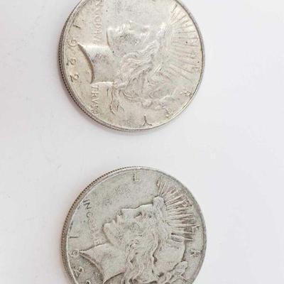 11120: 2 1922 Silver Peace Dollars- Philadelphia