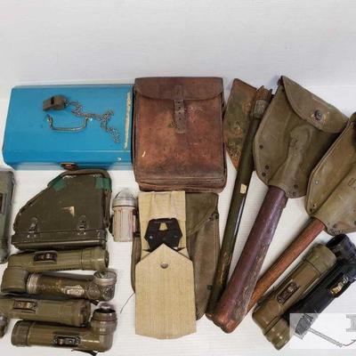 7045: 4 Vintage Military Shovels, Analyzer, Vintage Quadrant Gunners, and More!