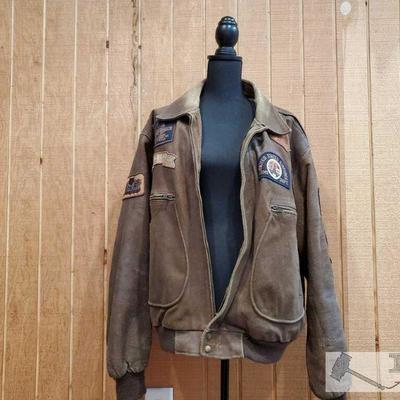 7008: Vintage US Air Force Letterman Jacket with Assorted Patches