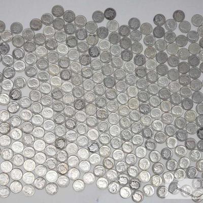 11295: Approx 187 Loose Pre- 1964 Silver Dimes, Book Of Standing Liberty Half Dollars, 3 Silver Quarters