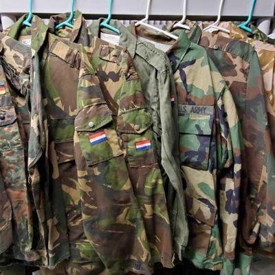 7100	

Assorted Military Camo Jackets
German, Netherlands, U.S. longsleeve camo.