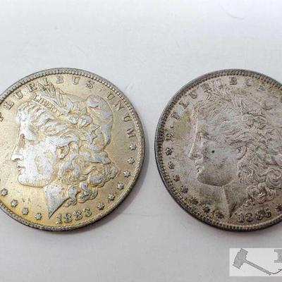 11191: Two 1879 Morgan Silver Dollars - New Orleans Mint