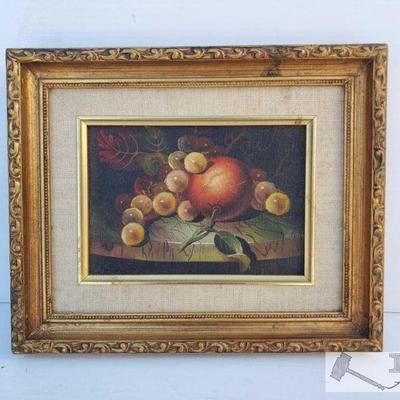 8110: Fruit Oil Painting, Framed. 	
Fruit Oil Painting, Framed
5.5