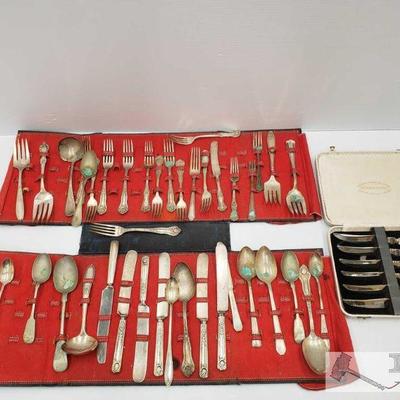 11354: Stainless Steel Grosvenor Knife Set, and Other Flatware