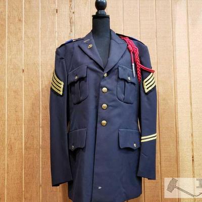 7006: Military Uniform Jacket with Marion Military Institute Pins and Red Aiguillette