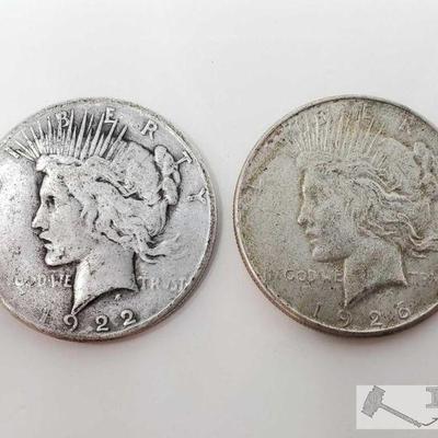 11184: 1926-S and 1922-D Silver Peace Dollars