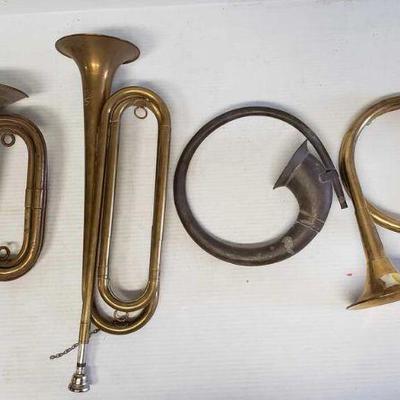 7046: 4 Vintage Trumpets