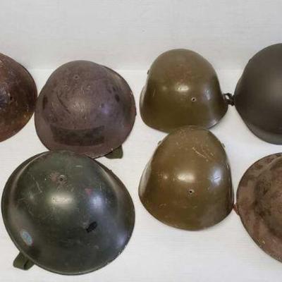 7050: 10 Antique Military Helmets