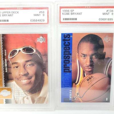 105	

1996 Upper Deck #58 and 1996 SP #134 Kobe Bryant Cards
1996 Upper Deck #58 Mint 9 Kobe Bryant sports card 03691895. 1996 SP #134...