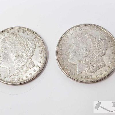 11103: 2 1889 & 1885 Morgan Silver Dollars- Philadelphia