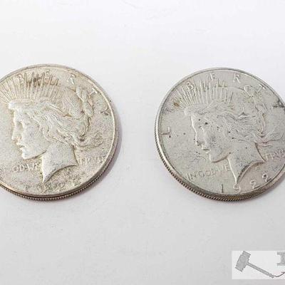 11106: 2 1921 Morgan Silver Dollars - Philadelphia
