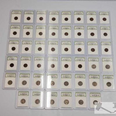 11326: 46 International Numismatic Bureau Coins