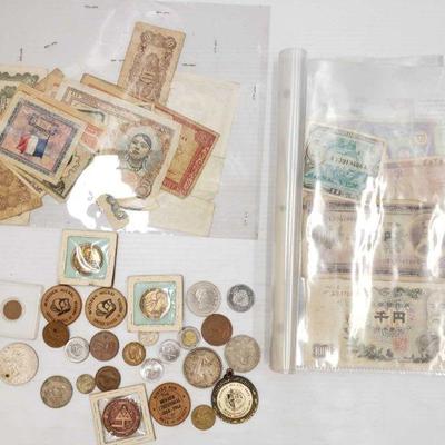 1364:  Various Foreign and Collectible Coins And Currency