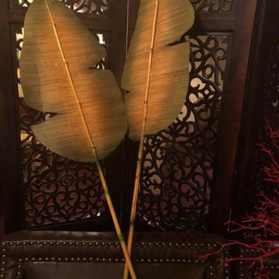Faux Palm Leaves. Lot of 2