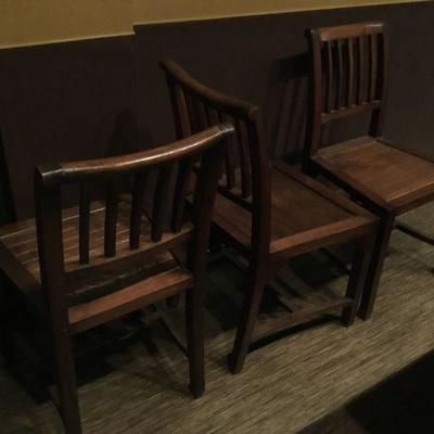 3 of 12 Teak Chairs that go with Teak Table.. Chair dimensions: H=34 in., Seat = 17-1/4 in. x 19 in.