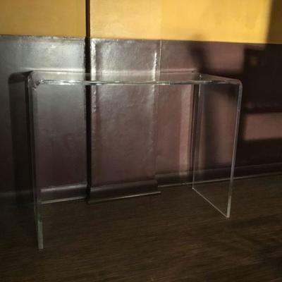 Modern Lucite Acrylic Console Sofa Table. (W=37 in x D = 15-1/4 x H = 29 in.)