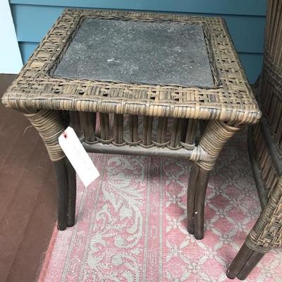 WeatherMaster synthetic Wicker and slate side table $99

