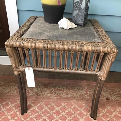 WeatherMaster synthetic Wicker and slate accent table $120
24 x 24 x 24