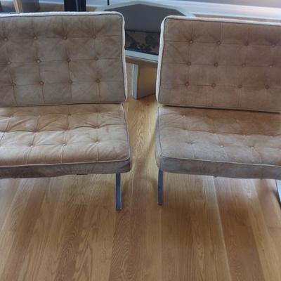 Suede Barcelona Chairs (2)