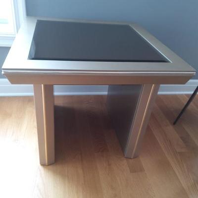 Square Glass Top Side Table