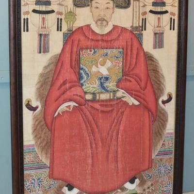 huge antique Chinese ancestor portrait