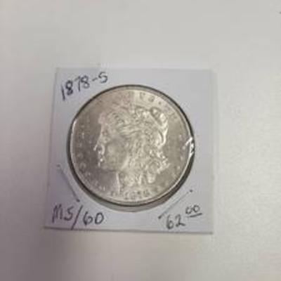 1878-S Morgan Silver Dollar - MS60