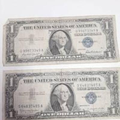 (2) Series 1957 Silver Certificate 1 Dollar