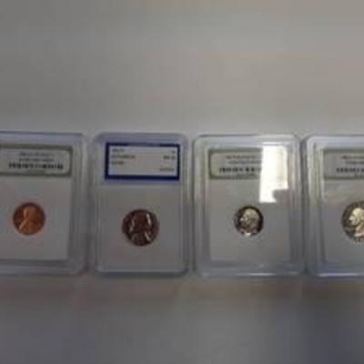 (4) Gem Proof Coins - 1985-S Lincoln Penny, 1963-P Jefferson Nickel, 1985-S Roosevelt Dime, and 1985-S Washington Quarter