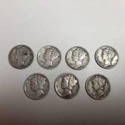 (7) Mercury Head Silver Dimes