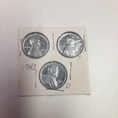 1943 Steel War Pennies P-D-S mint marks