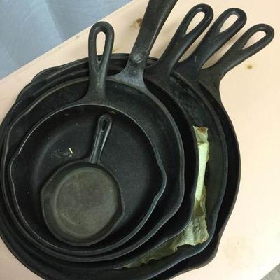 Cast Iron Skillets - 6 Pieces
