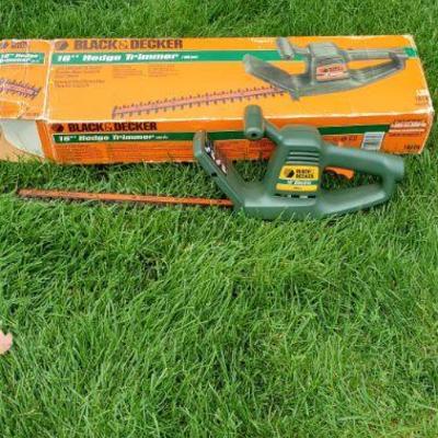 Hedge Trimmer and Coleman Compact Gas Stovetop