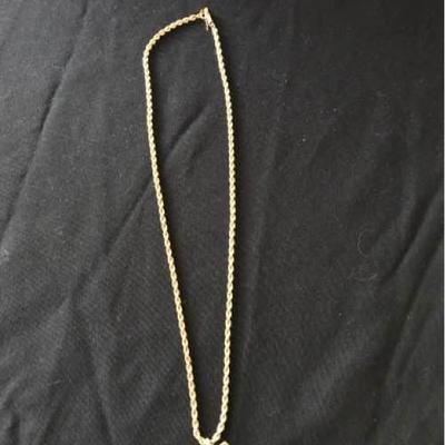14kt Gold Necklace w/ 14kt Gold Chief Wahoo Charm