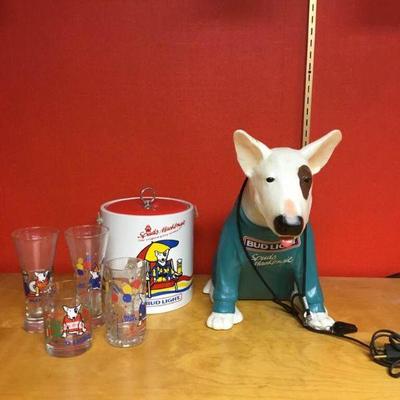 Bud Light - Spuds Mackenzie Light and Misc. Spuds Bar Ware