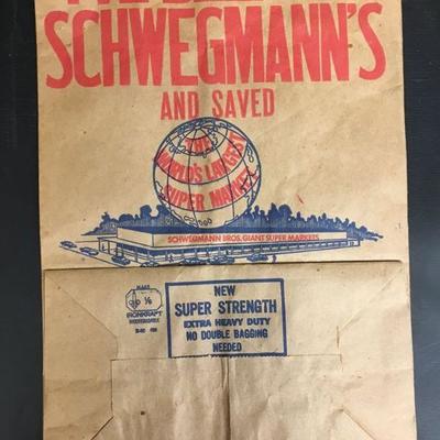 https://www.ebay.com/itm/114242664752	KB0193: Vintage Schwegmann's Paper Grocery Bag 12