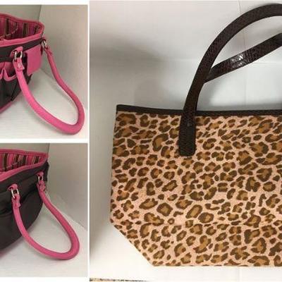 https://www.ebay.com/itm/114237613999	KB0165: Pink and Brown Craft Supplies Organizer and Leopard Print VS Bag	 $20.00 
